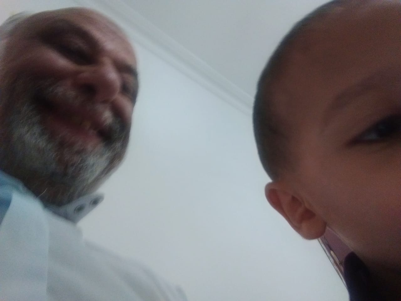 Engineer "Khattab Omar Abuisbae", and my Great Beloved Lovely my Brother's son "Obadda Belal Omar Aboosba", at my apartment, Amman City, Jordan, Year 2019, Photo 106.