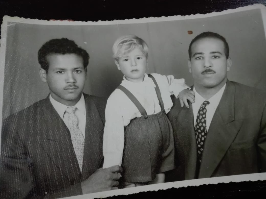 From Left to Right, My Great Beloved Lovely Uncle "Mostafa  Ragheb Aboosba", Engineer "Khattab Omar Abuisbae", And My Great Beloved Love Father and my Teacher "Omar Ragheb Aboosbae", "Zarka City", Amman, Jordan, Year 1961, Photo 112.