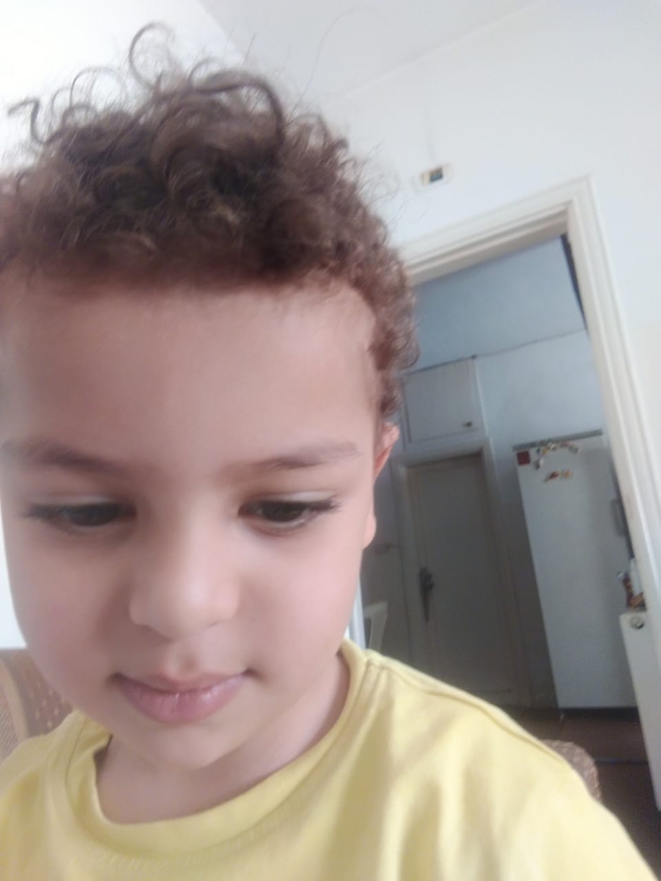 Engineer "Khattab Omar Abuisbae", My Great Beloved Lovely Niece "Yousef Khaled Omar Abuisbae", at my apartment, Amman City, Jordan, Year 2020, Photo 120.