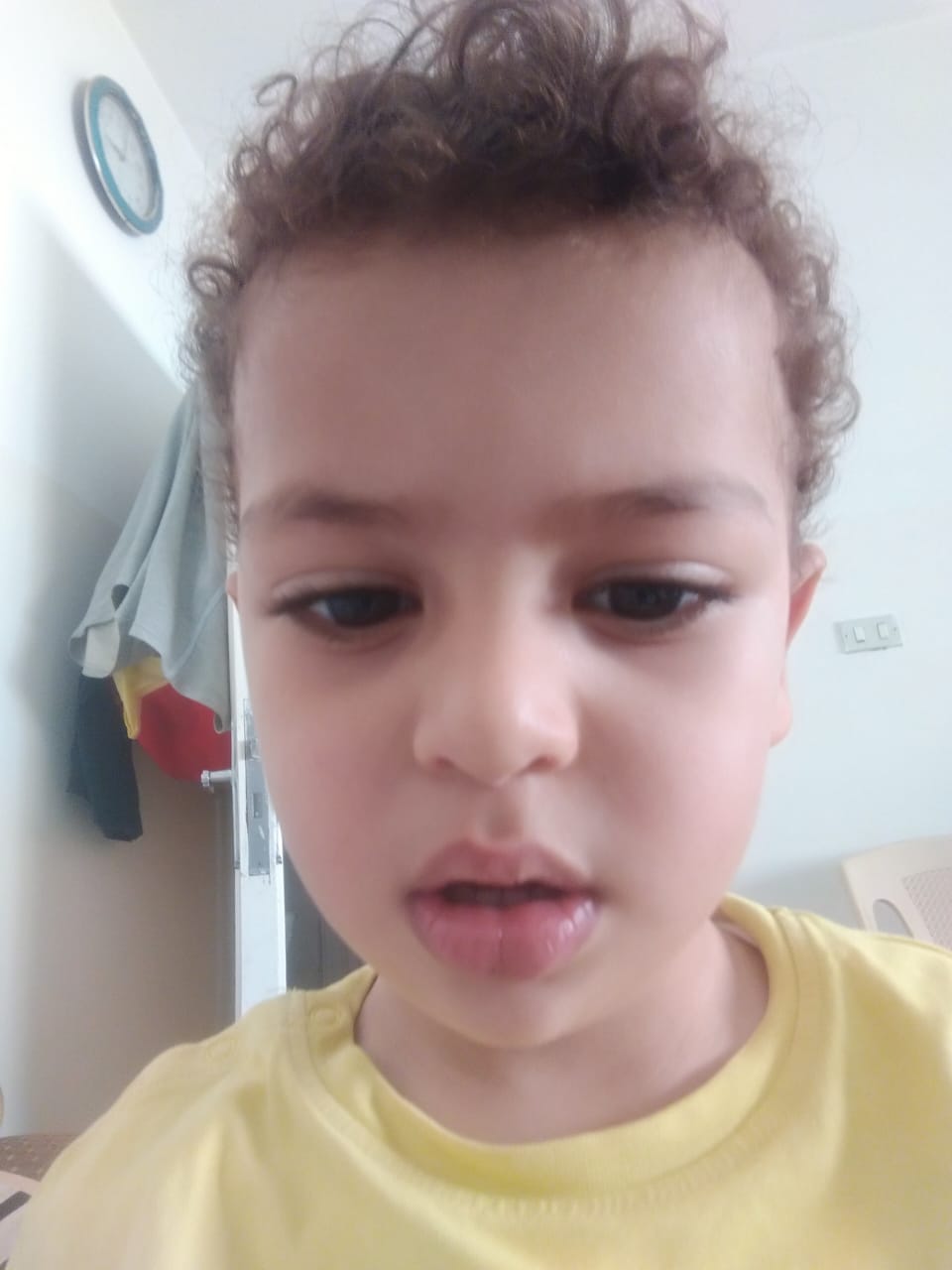 Engineer "Khattab Omar Abuisbae", My Great Beloved Lovely Niece "Yousef Khaled Omar Abuisbae", at my apartment, Amman City, Jordan, Year 2020, Photo 121.