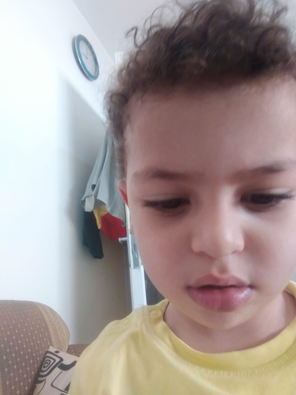 Engineer "Khattab Omar Abuisbae", My Great Beloved Lovely Niece "Yousef Khaled Omar Abuisbae", at my apartment, Amman City, Jordan, Year 2020, Photo 124.