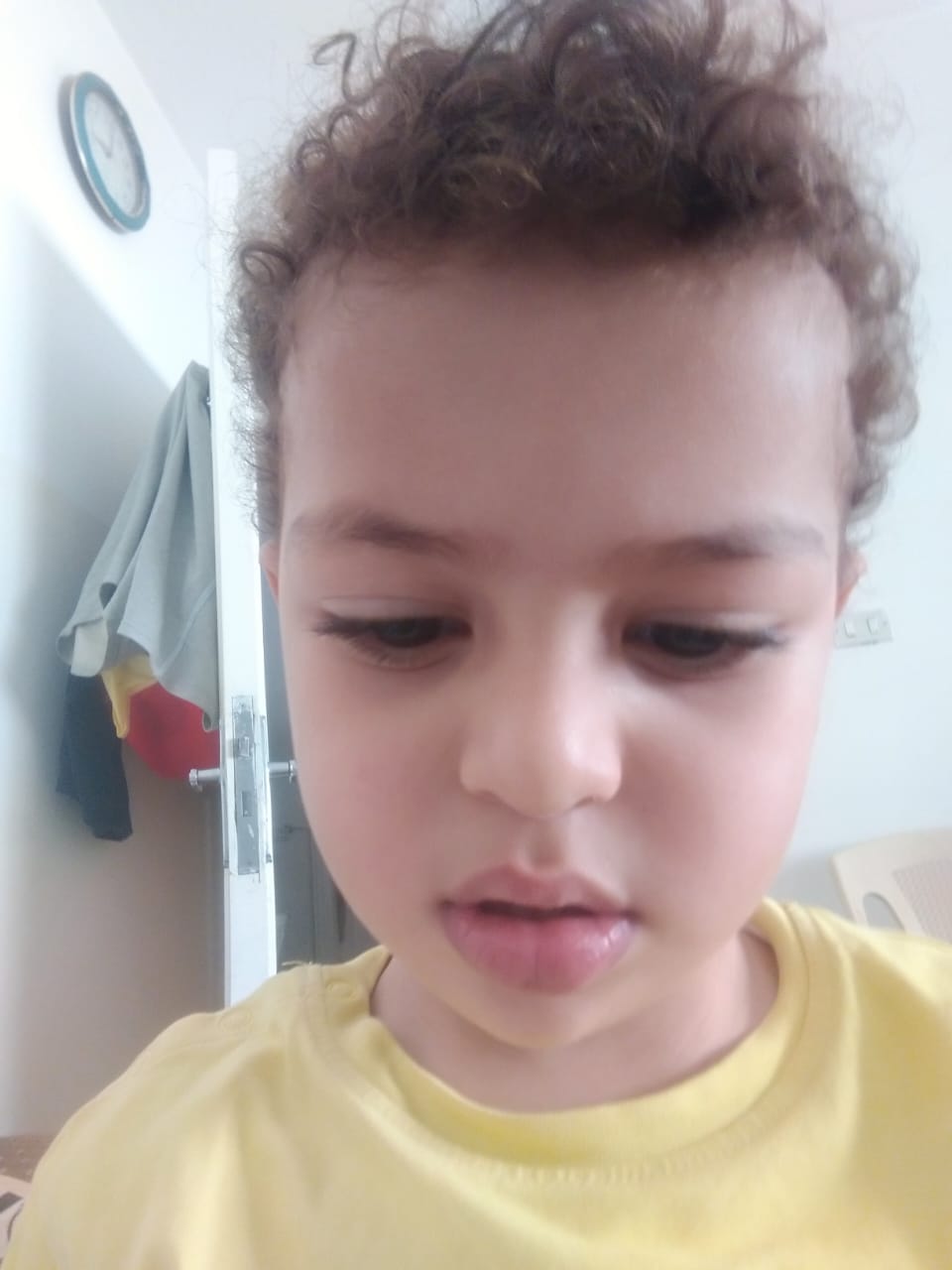 Engineer "Khattab Omar Abuisbae", My Great Beloved Lovely Niece "Yousef Khaled Omar Abuisbae", at my apartment, Amman City, Jordan, Year 2020, Photo 125.