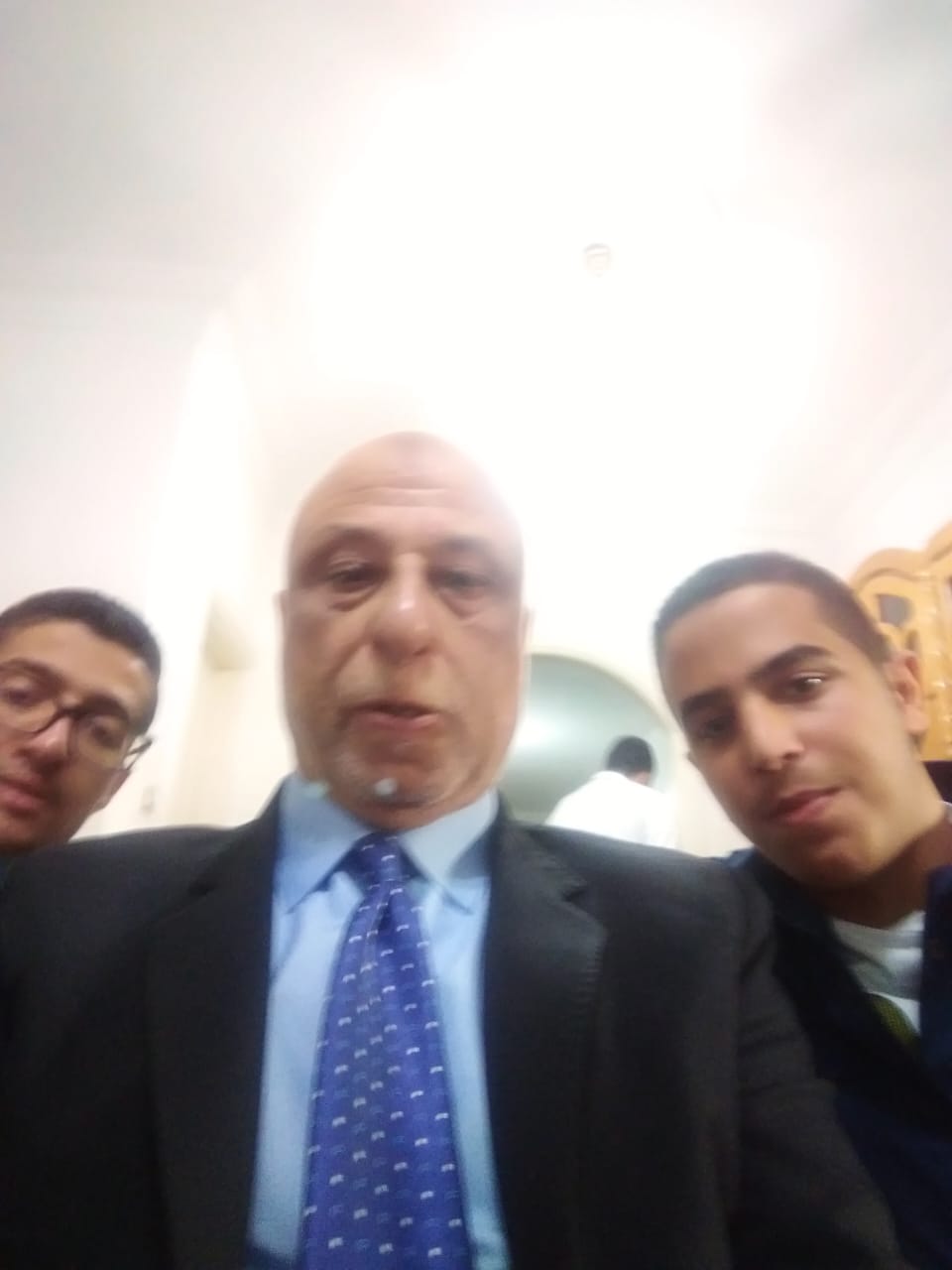 In The Middle, Engineer "Khattab Omar Abuisbae", and His both Niece, to the Right "Omar Belal Aboosba", and His sister's Son "Hamza Omar Hammad", at my apartment, Amman City, Jordan, Year 2014, Photo 129.