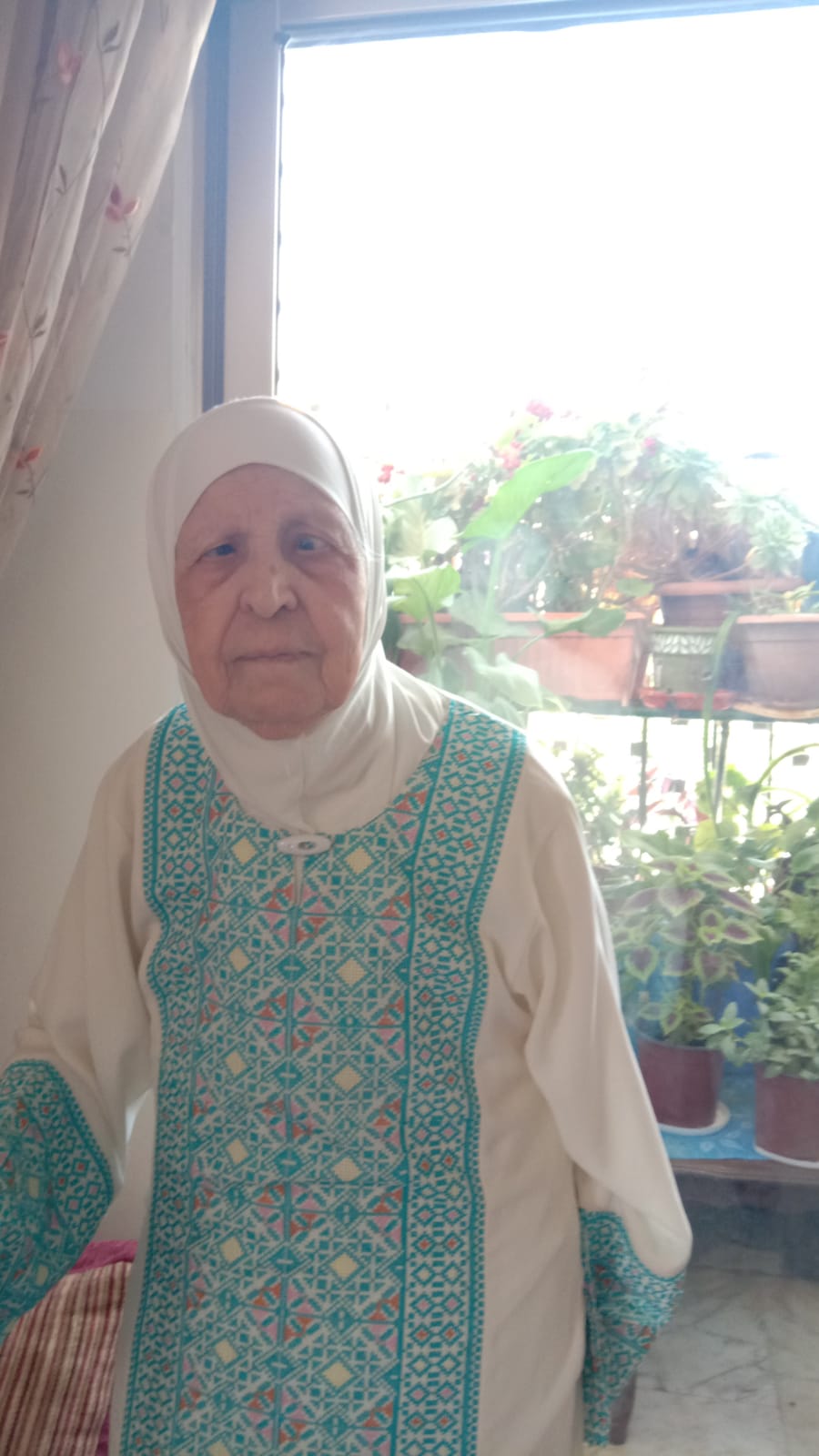 Engineer Khattab Omar Abuisbae's Great Beloved Mother  "Khadeja Khaleel Aboosba", at His and Her apartment, Amman City, Jordan, Year 2022.