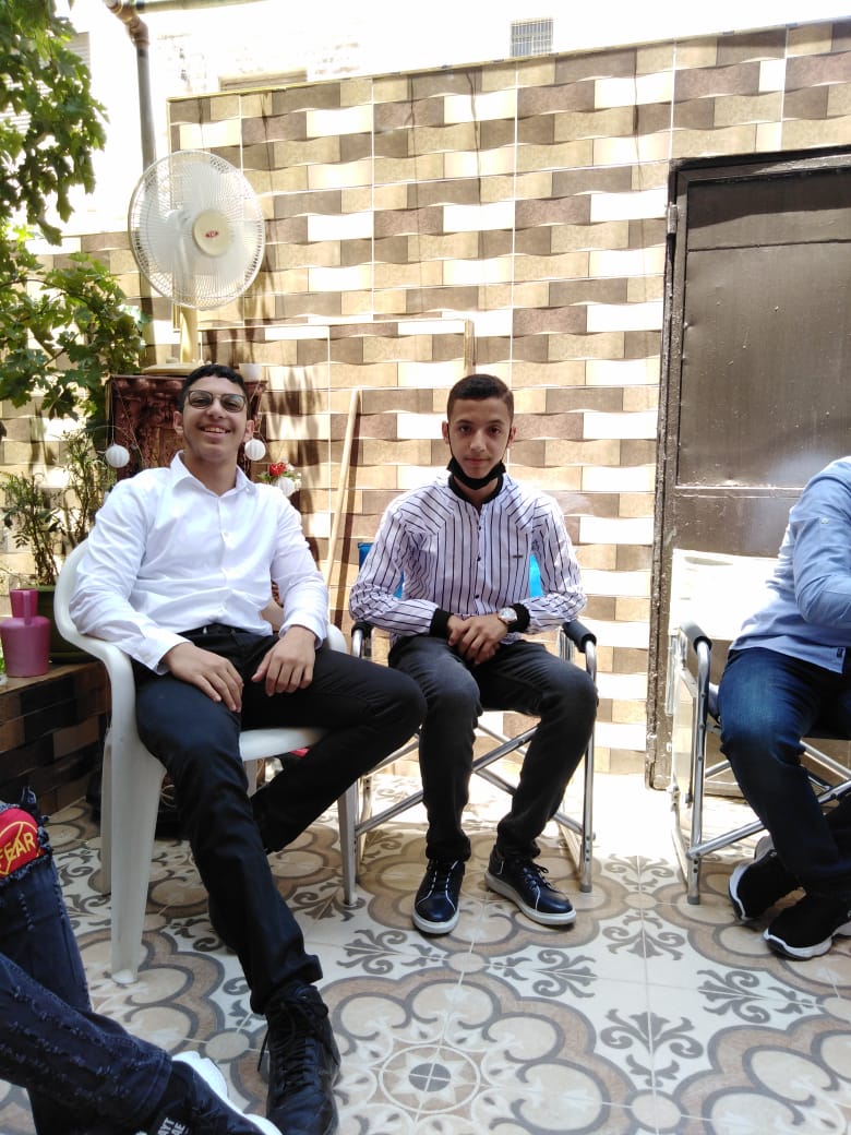 Engineer "Khattab Omar Abuisbae", Brothers Sons, From Left to Right, "Fares Khaled Aboosba", "Ahammad Mohammad Aboosba", "Celebrating Eied's Visits", at "Nabeel Jaber" and My Sister "Soha's House", "Hy Alzakhateet", "Alhashmei Alshamalie City", Amman, Jordan, Year 2021, Photo3.