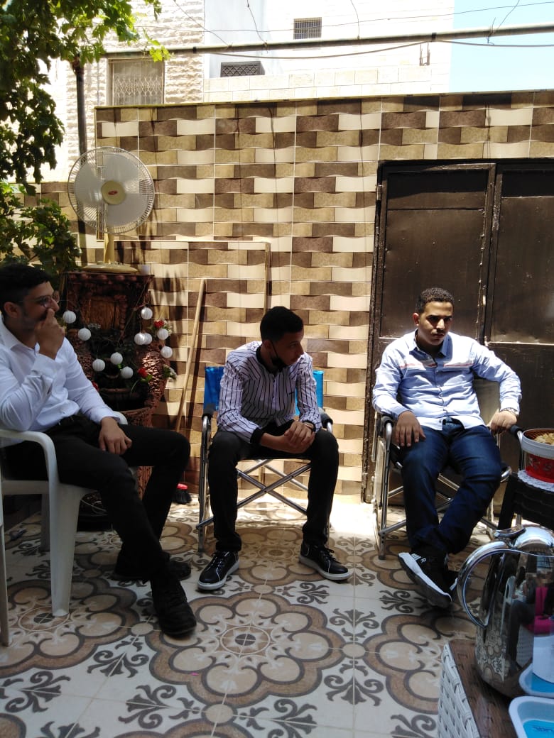 Engineer "Khattab Omar Abuisbae", Brothers Sons, From Left to Right, "Fares Khaled Aboosba", "Ahammad Mohammad Aboosba", and "Omar Belal Aboosba", and "Ahammad Mohammad Aboosba", "Celebrating Eied's Visits", at "Nabeel Jaber" and My Sister "Soha's House", "Hy Alzakhateet", "Alhashmei Alshamalie City", Amman, Jordan, Year 2021, Photo5.