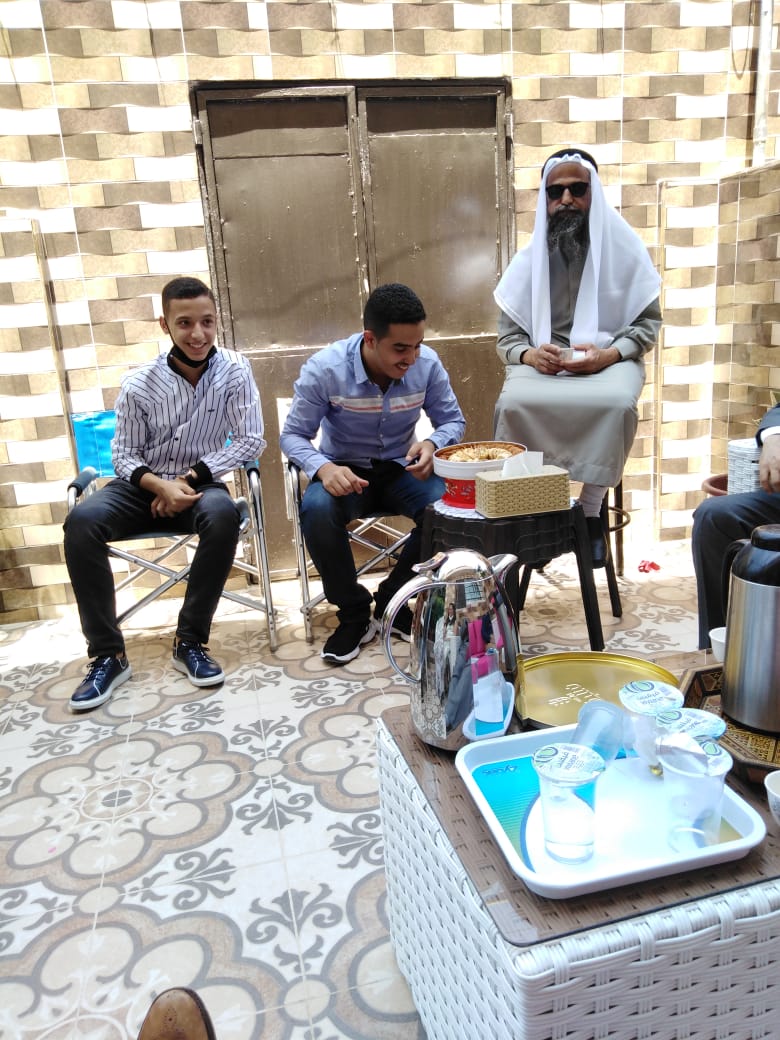 Engineer "Khattab Omar Abuisbae", Brothers and Sons, From Left to Right, "Ahammad Mohammad Aboosba", "Omar Belal Aboosba", and My Beloved Brother "Mohammad Omar Aboosba",  "Celebrating Eied's Visits", at "Nabeel Jaber" and My Sister "Soha's House", "Hy Alzakhateet", "Alhashmei Alshamalie City", Amman, Jordan, Year 2021, Photo8.